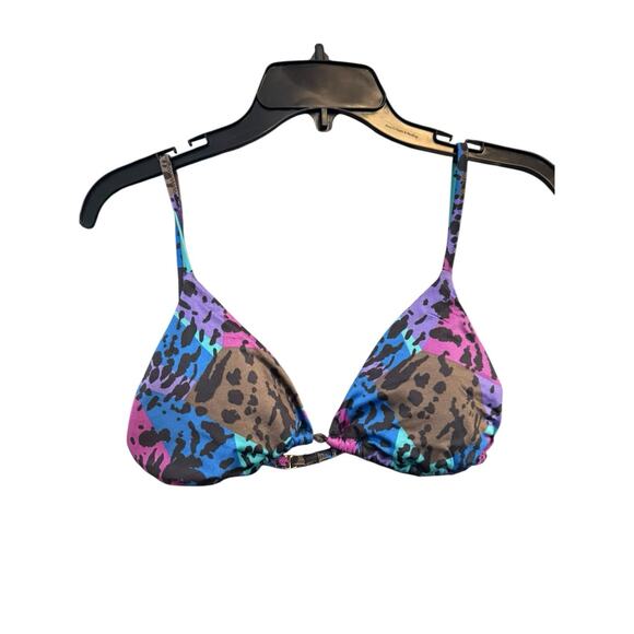 Victoria's Secret Triangle Rainbow Animal Print Bikini Top Large - Picture 1 of 6